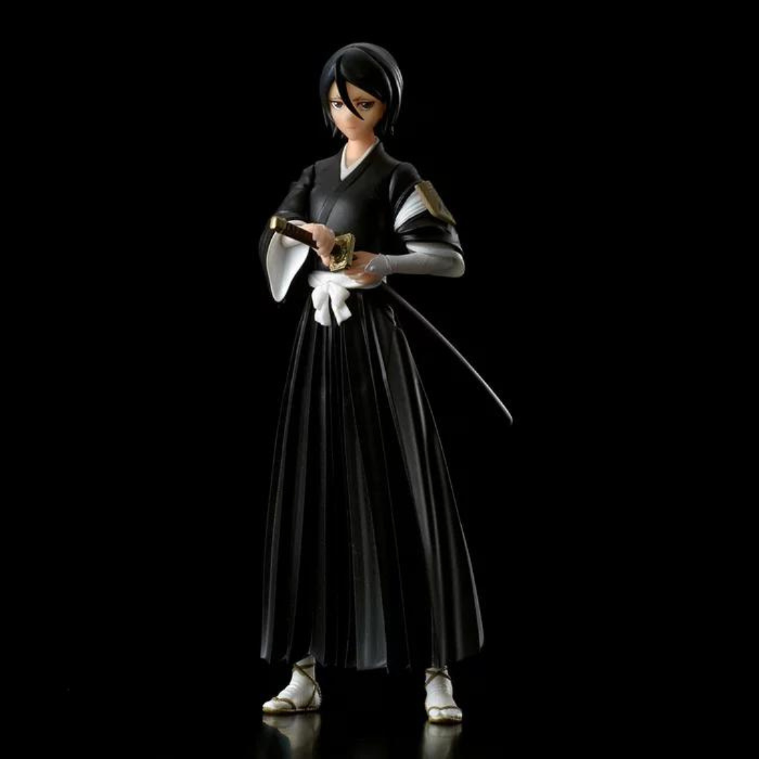 Rukia Kuchiki figure from the Bleach series, presented by Banpresto.
