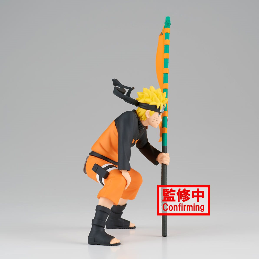 Naruto Uzumaki figure holding the Narutop99 Banner.